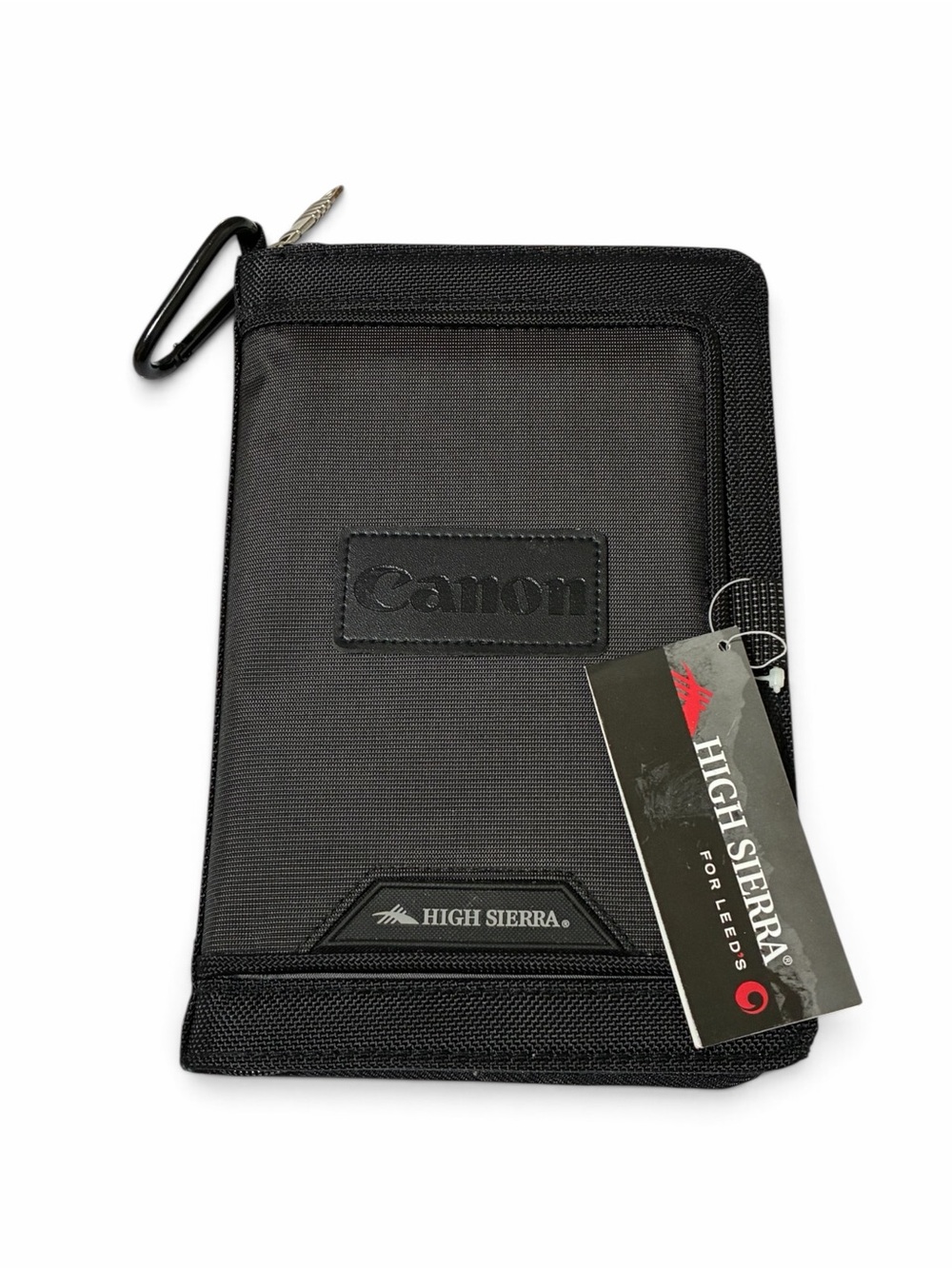 Canon Logo Passport Wallet Travel Document Holder High Sierra Tahoe Black New